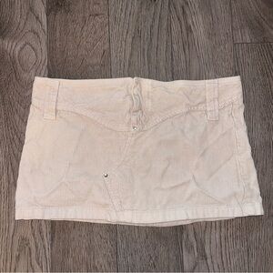 Sisley Vintage Beige Tan Corduroy Ultra Mini Skirt Size S Made in Italy